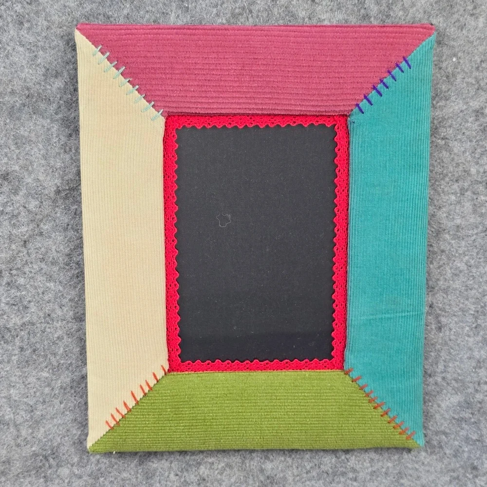 Nook Nook 5- Picture Frames Multicolor Patchwork Corduroy Handcrafted Thai